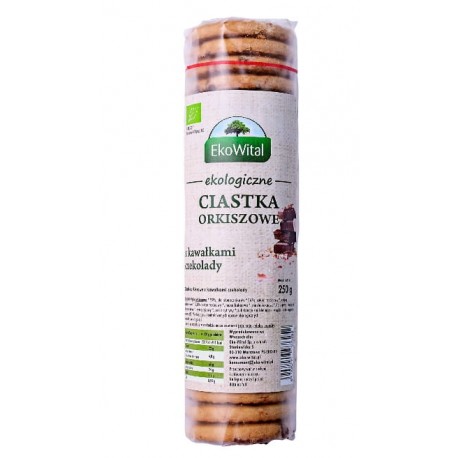 CIASTKA ORKISZOWE Z KAWAŁKAMI CZEKOLADY 250G EKO WITAL