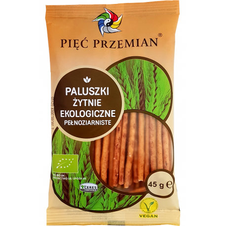 PALUSZKI ŻYTNIE PEŁNOZIARNISTE EKO 45 g - PIĘĆ PRZEMIAN