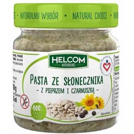 PASTA ZE SŁONECZNIKIEM Z PIEPRZEM I CZARNUSZKĄ 180 g - HELCOM