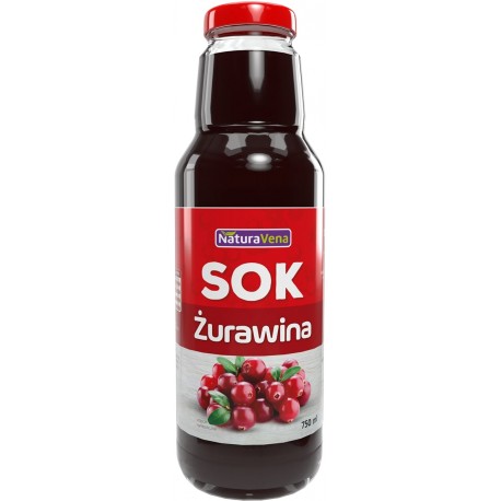 SOK Z ŻURAWINY 100% 750 ml - NATURAVENA