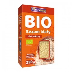 SEZAM BIAŁY NIEŁUSKANY BIO 250 g - NATURAVENA