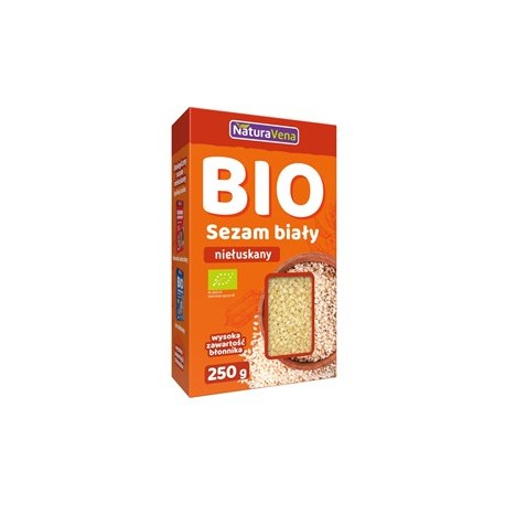 SEZAM BIAŁY NIEŁUSKANY BIO 250 g - NATURAVENA