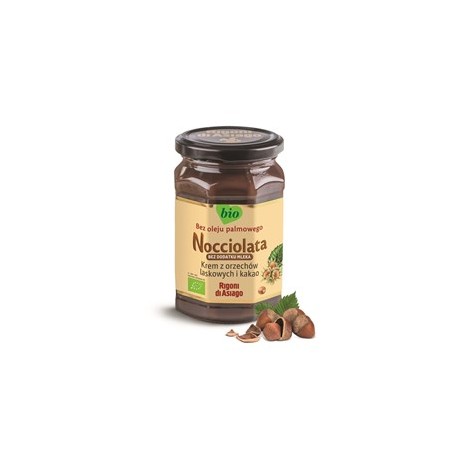 KREM Z ORZECHÓW LASKOWYCH I KAKAO BEZ DODATKU MLEKA BEZGLUTENOWY BIO 250 g - RIGONI DI ASIAGO (NOCCIOLATA)