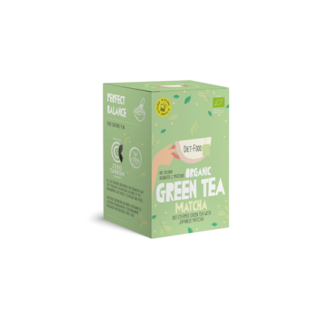 HERBATA ZIELONA Z MATCHĄ (GREEN TEA MATCHA) BIO (20 x 2 g) 40 g - DIET-FOOD