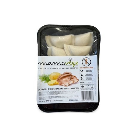 PIEROGI ZIEMNIACZANE Z BOCZNIAKIEM BEZGLUTENOWE 275 G - MAMAVEGE