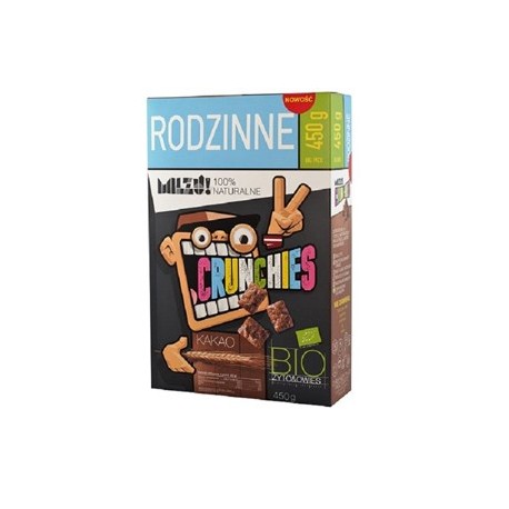 CRUNCHIES ŻYTNIO - OWSIANE KAKAOWE BIO 450 g - MILZU