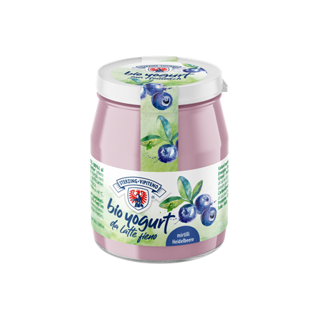 JOGURT BORÓWKOWY Z MLEKA SIENNEGO BEZGLUTENOWY BIO 150 g (SŁOIK) - STERZING-VIPITENO