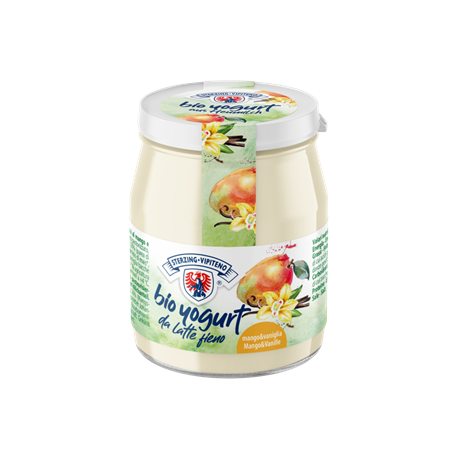 JOGURT MANGO - WANILIA Z MLEKA SIENNEGO BEZGLUTENOWY BIO 150 g (SŁOIK)- STERZING-VIPITENO