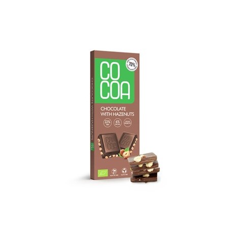 CZEKOLADA Z ORZECHAMI LASKOWYMI BIO 50 g - COCOA