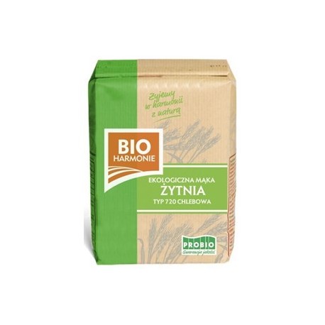 MĄKA ŻYTNIA CHLEBOWA TYP 720 BIO 1 kg - PROBIO (BIOHARMONIE)