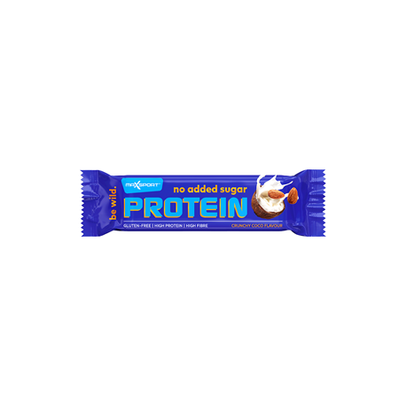 BATON PROTEINOWY KOKOSOWO - MIGDAŁOWY W MLECZNEJ CZEKOLADZIE BEZ DODATKU CUKRÓW BEZGLUTENOWY 40 g - MAXSPORT