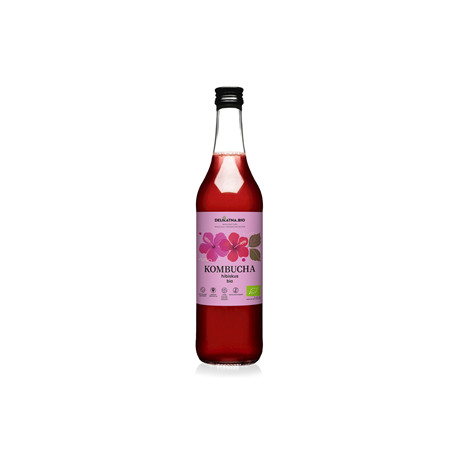 KOMBUCHA Z HIBISKUSEM BIO 500 ml - DELIKATNA