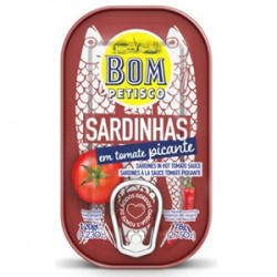SARDYNKI PORTUGALSKIE W PIKANTNYM SOSIE POMIDOROWYM 120 g (78 g) - BOM PETISCO