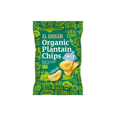 CHIPSY Z PLANTANA SOLONE BEZGLUTENOWE BIO 80 g - EL ORIGEN